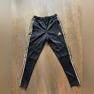 Adidas Black Joggers with Gold Stripes